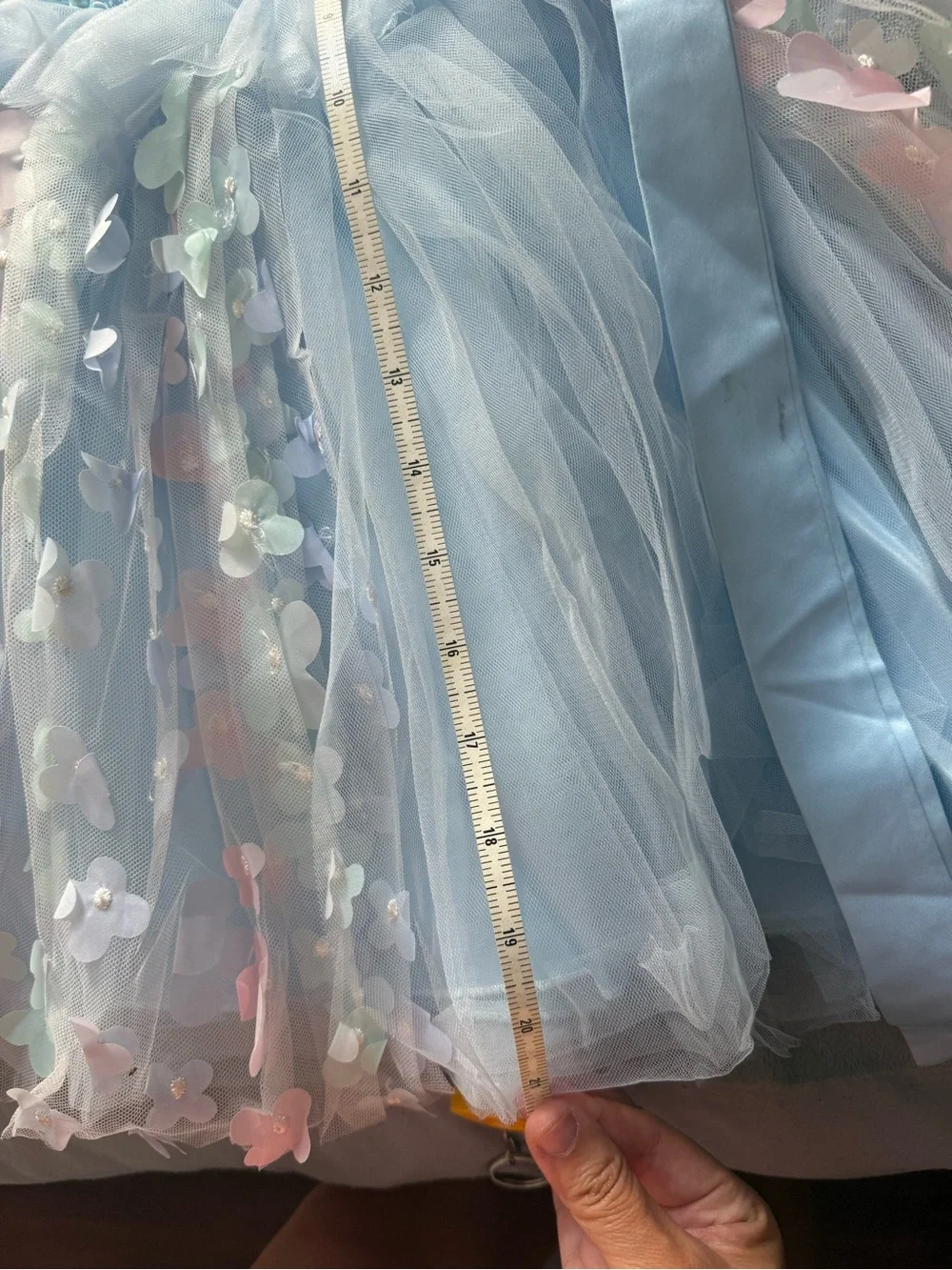 Light Blue Floral Tulle Kids Costume Dress by